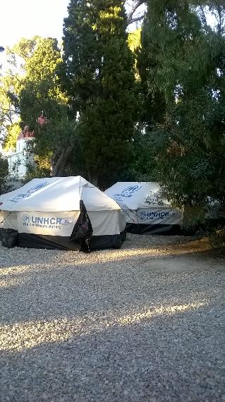 UNHCR tents in refugee camp