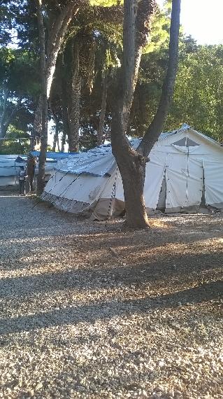 Tents of other aid agencies in refugee camp