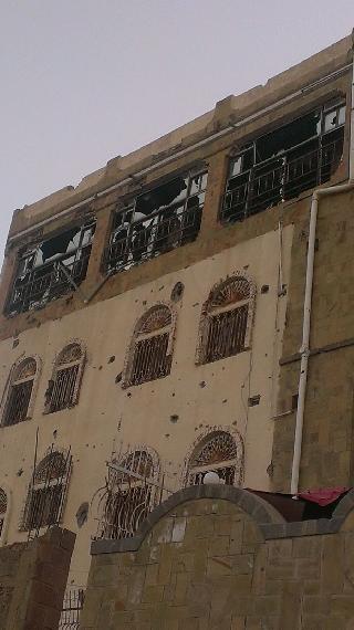 Views of another residential building damaged by shelling in Al-Shamasi Hiltop neighborhood