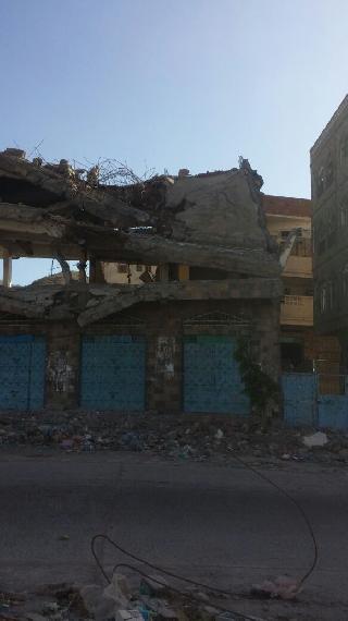 Collapsed Residential Building from Shelling in Taiz