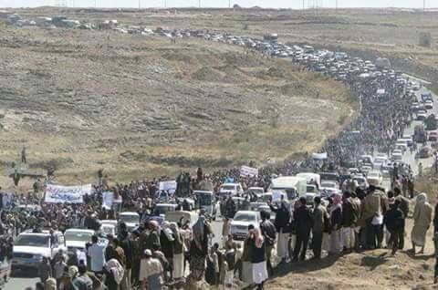 Civilians heading into Sanaa from different cities to participate in protests (Photo Courtesy: Aref al-Gabobi)