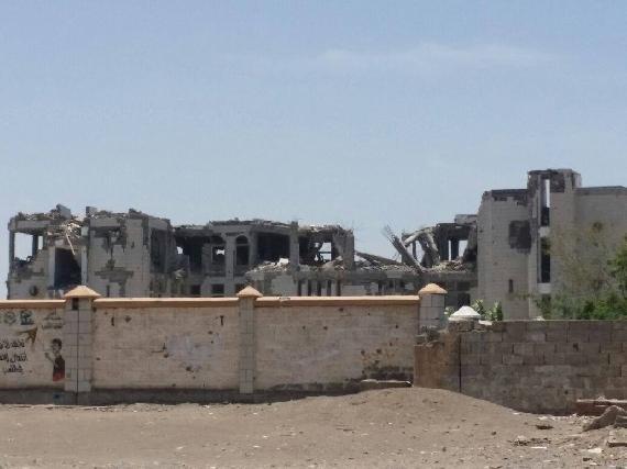 Another view of buildings damaged in Aden during the armed conflict