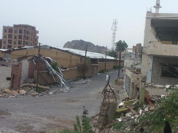 Street view of damage to residential and commercial buildings in Wadi Al-Duha neighborhood (Photographer: Correspondent #14)