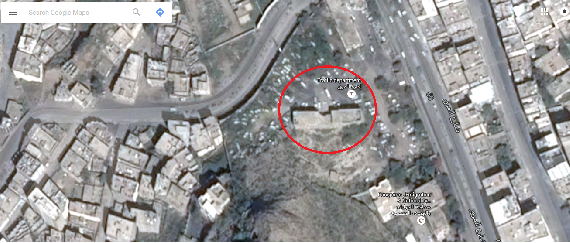 Ariel view of Traffic Department and surrounding residential houses (Google View)