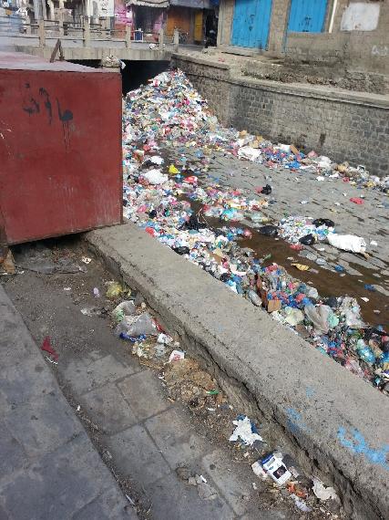 Piles of waste accumulating in the streets