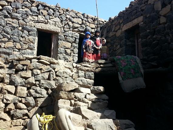 The abandoned house that the Saber family now lives in after fleeing the violent conflict in their village.
