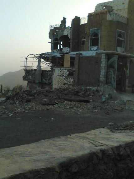 Photo given by neighbor to Marwa of her damaged home in Tabat village. 
